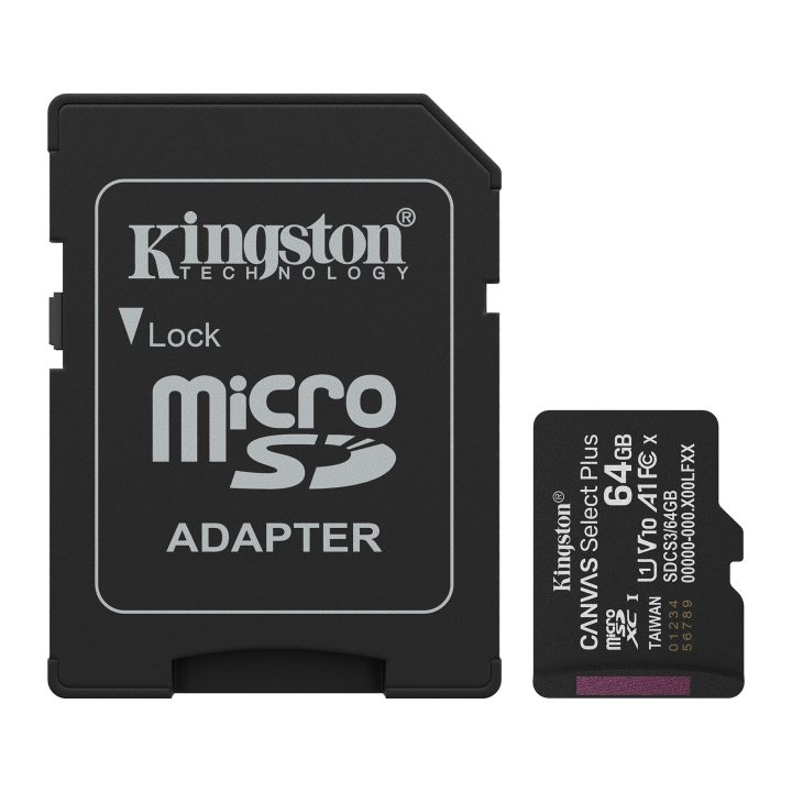 Kingston Technology 64GB microSDXC Canvas Select Plus Gen3 100MB/s A1…