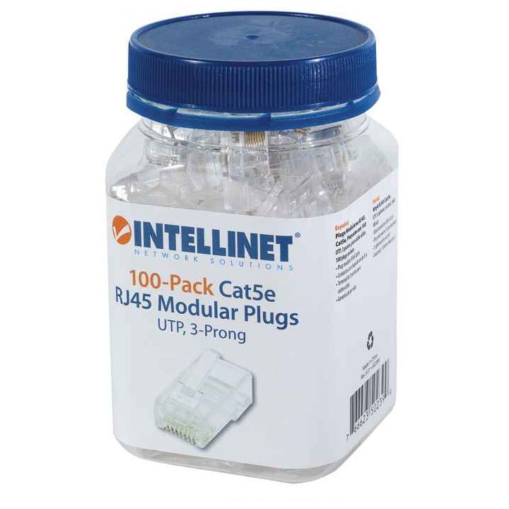 Intellinet RJ45 Plug CAT5E Solid UTP Jar 100 Pcs 15-MICRAS
