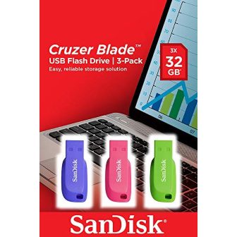 SanDisk Cruzer Blade - Pen drive USB - 32GB - USB2.0 - azul, verde…