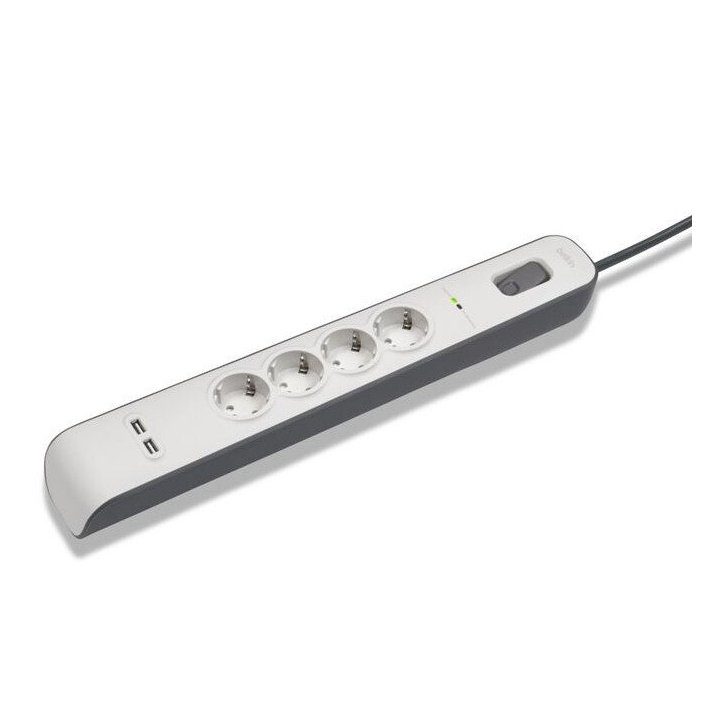 Multiplicador de tomadas Belkin BSV401VF2M-v2 4 tomadas 2xUSB…