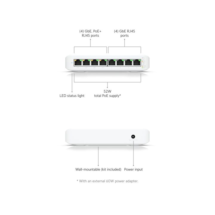Ubiquiti USW-Lite-8-POE UniFi Switch 8xGbE L2