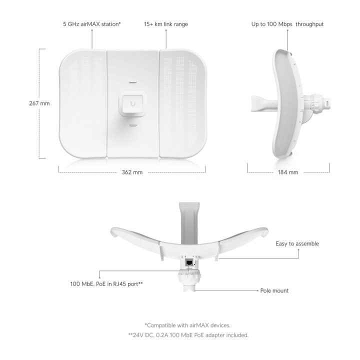 Ubiquiti LBE-M5-23 5GHz LiteBeam 23 dBi