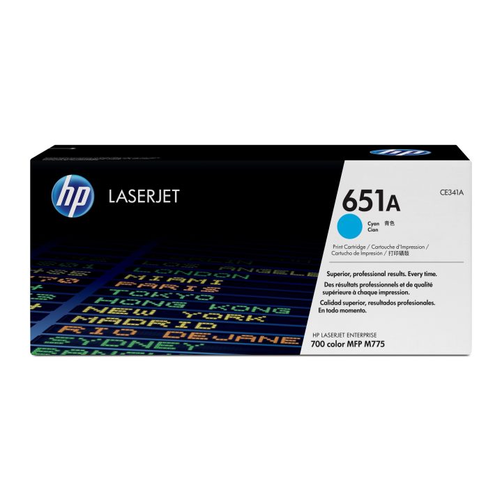HP Cartucho de toner original LaserJet 651A ciano