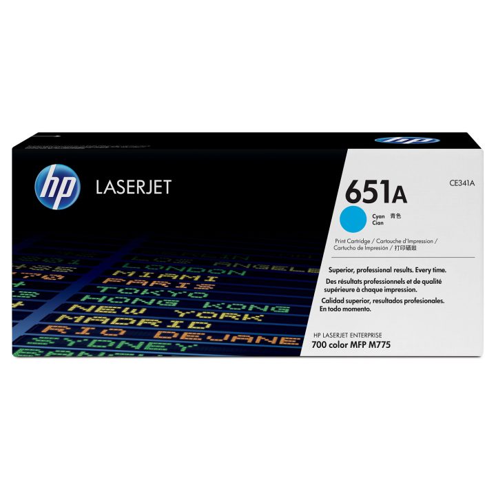 HP Cartucho de toner original LaserJet 651A ciano