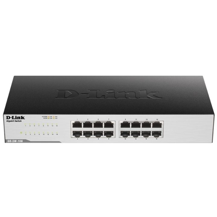 D-Link GO-SW-16G Unmanaged L2 Gigabit Ethernet (10/100/1000) 1U Black