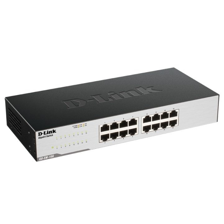D-Link GO-SW-16G Unmanaged L2 Gigabit Ethernet (10/100/1000) 1U Black