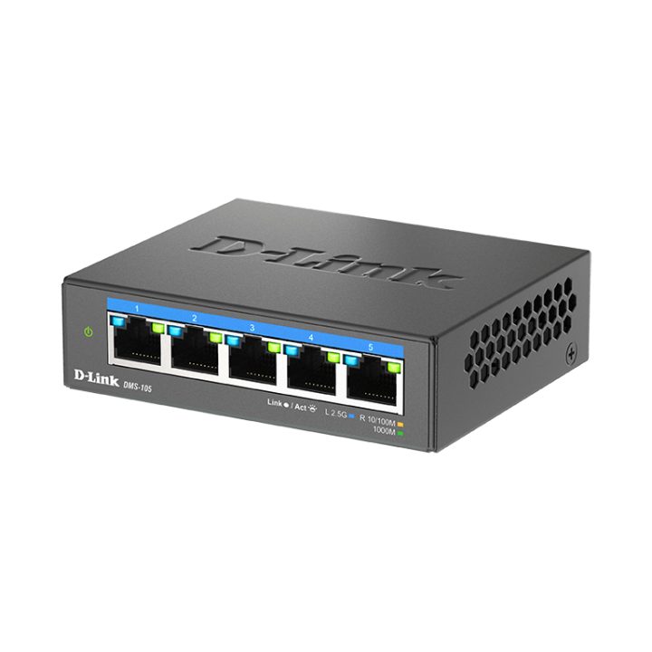 D-Link DMS-105 Unmanaged L2 2.5G Ethernet (100/1000/2500) Black