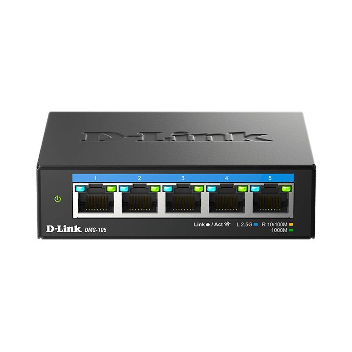 D-Link DMS-105 Unmanaged L2 2.5G Ethernet (100/1000/2500) Black