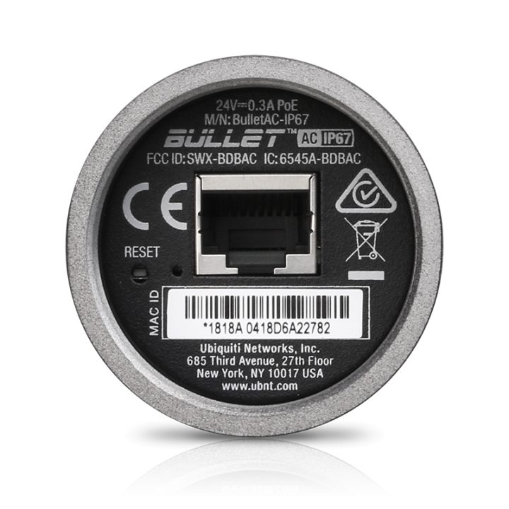 Ubiquiti BULLETAC-IP67 ponto de acesso sem fios Preto Alimentação por…