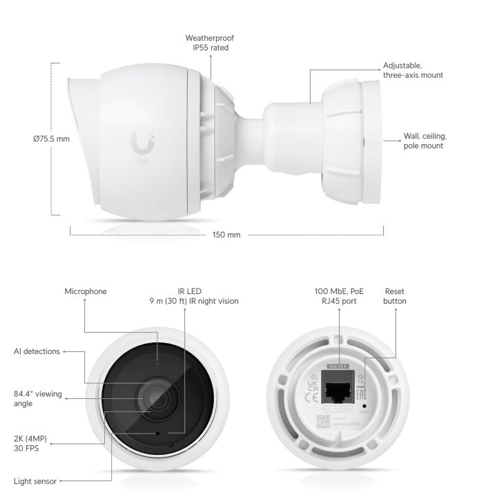 Ubiquiti G5 Bullet (Bullet Shape) Indoor & Outdoor IP Security Camera…