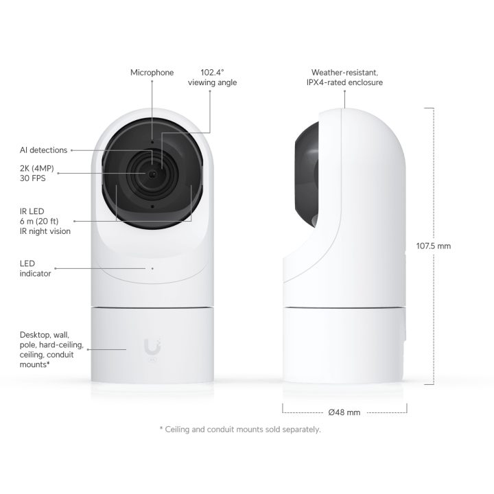 Ubiquiti G5 Flex Almofada Câmara de segurança IP Interior e exterior…