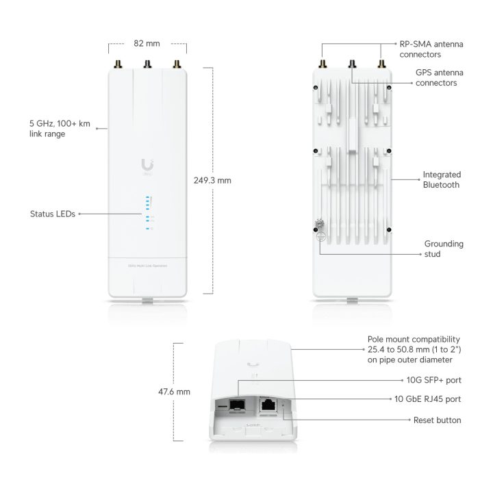 Ubiquiti UISP Wave MLO5 Wi-Fi Bridge 5000 Mbit/s White
