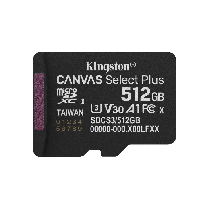 Kingston Technology 512GB microSDXC Canvas Select Plus Gen3 150MB/s…