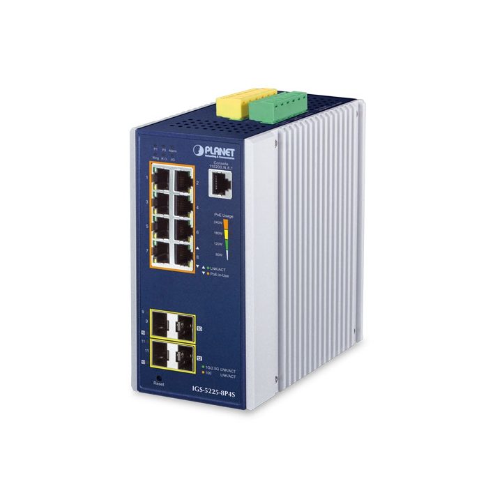 PLANET IGS-5225-8P4S Managed L2+ Gigabit Ethernet (10/100/1000) Power…