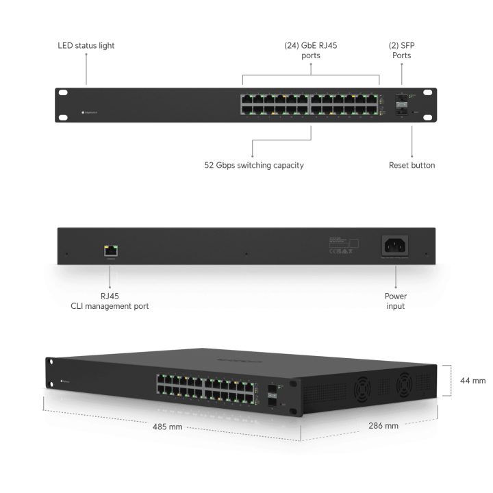 Ubiquiti Networks ES-24-250W switch Gestionado L2/L3 Gigabit Ethernet…