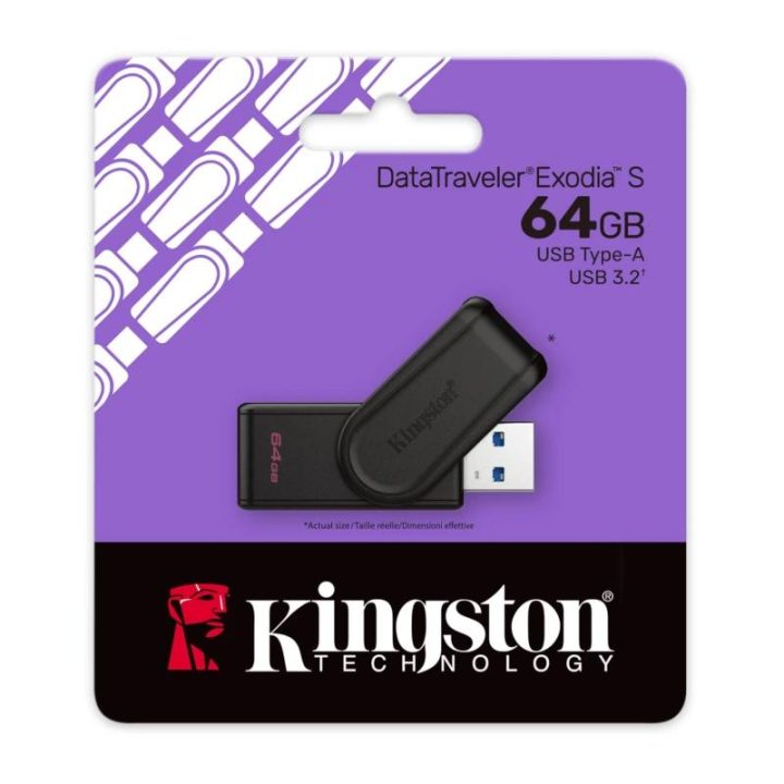 Kingston Technology DataTraveler 64GB Portable USB 3.2 Gen 1 Exodia S…