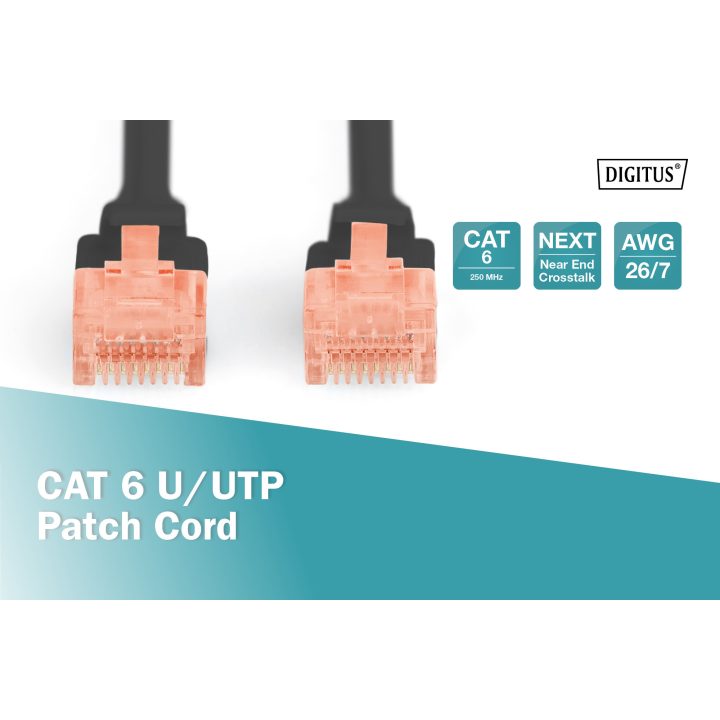 Digitus DK-1612-030/BL Black 3 m Cat6 U/UTP (UTP) Network Cable