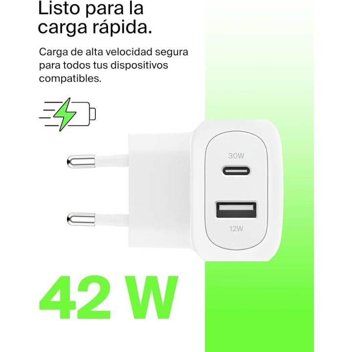 Belkin Boostcharge™ 42W - Carregador de parede duplo USB-C PD PPS 30W…