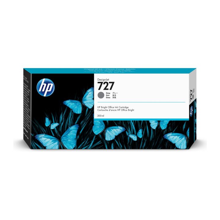 HP Cartucho de tinta DesignJet 727 cinzento de 300 ml
