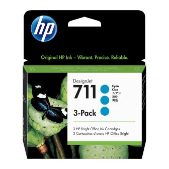 HP Pack de ahorro de 3 cartuchos de tinta DesignJet 711 cian de 29 ml