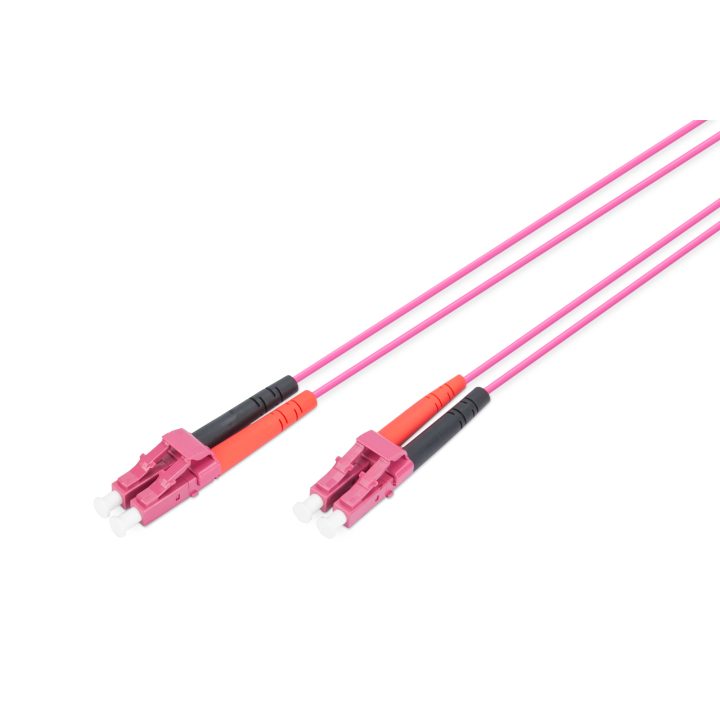 Cabo de ligação de fibra ótica multimodo Digitus, OM4, LC/LC…