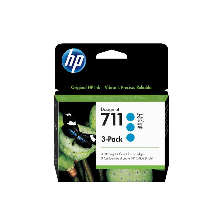 HP Pack de poupança de 3 cartuchos de tinta DesignJet 711 ciano de 29…