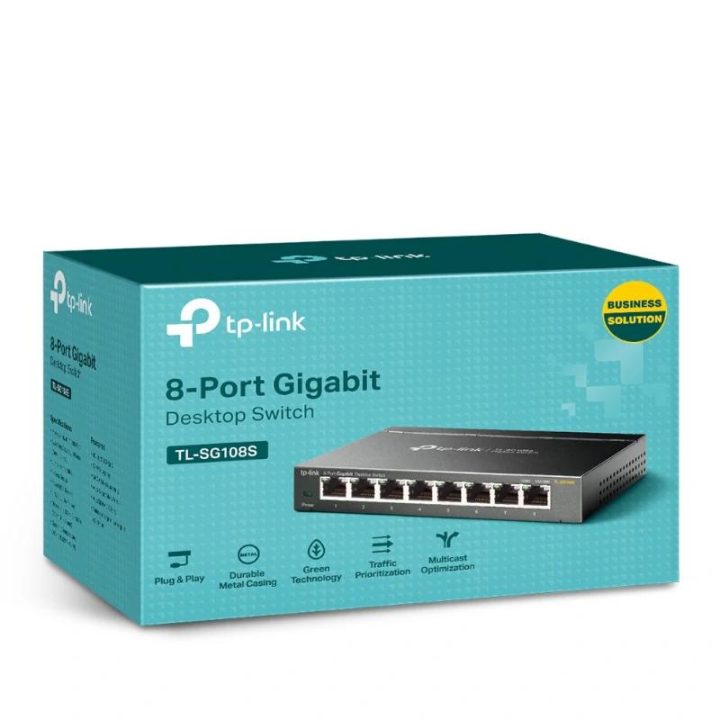 TP-Link TL-SG108S(UN) Unmanaged Gigabit Ethernet (10/100/1000)…