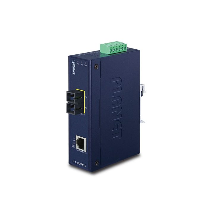 PLANET IFT-802TS15 100 Mbit/s Media Converter 1310 nm Single-mode Blue