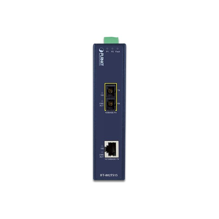 PLANET IFT-802TS15 100 Mbit/s Media Converter 1310 nm Single-mode Blue