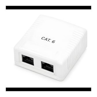 Phasak Surface-Mount Cat 6 UTP Wall Plate, 2-Port RJ45 Female Box…