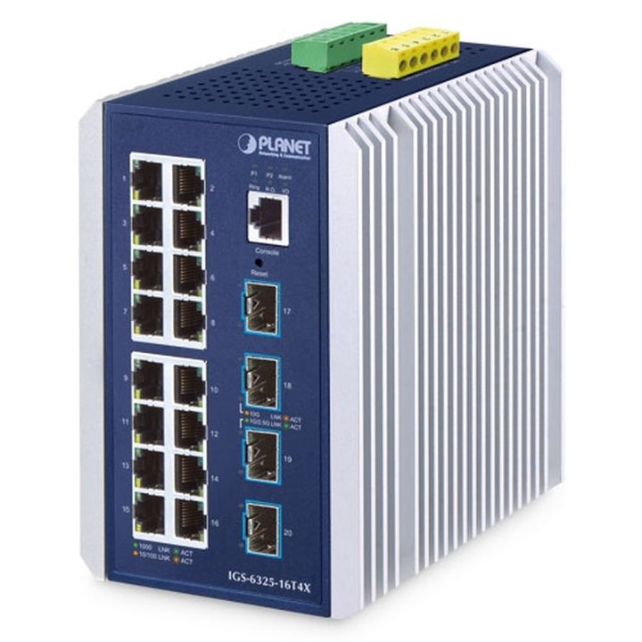 PLANET IP30 Industrial L3 16-Port Managed Gigabit Ethernet…