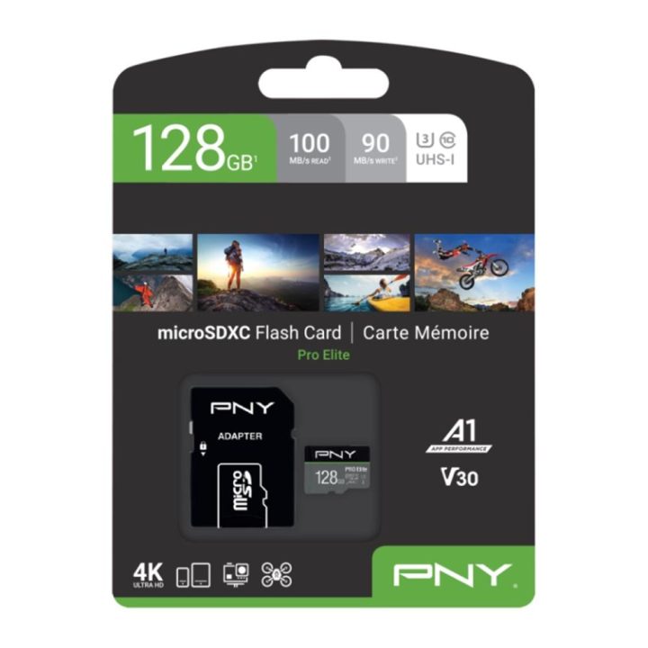 PNY Pro Elite 128GB Class 10 UHS-I U3 Micro SDXC Memory Card…