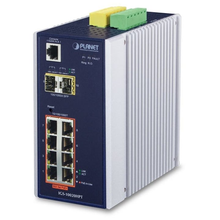 PLANET IGS-10020HPT L2+ Managed Gigabit Ethernet (10/100/1000) PoE…