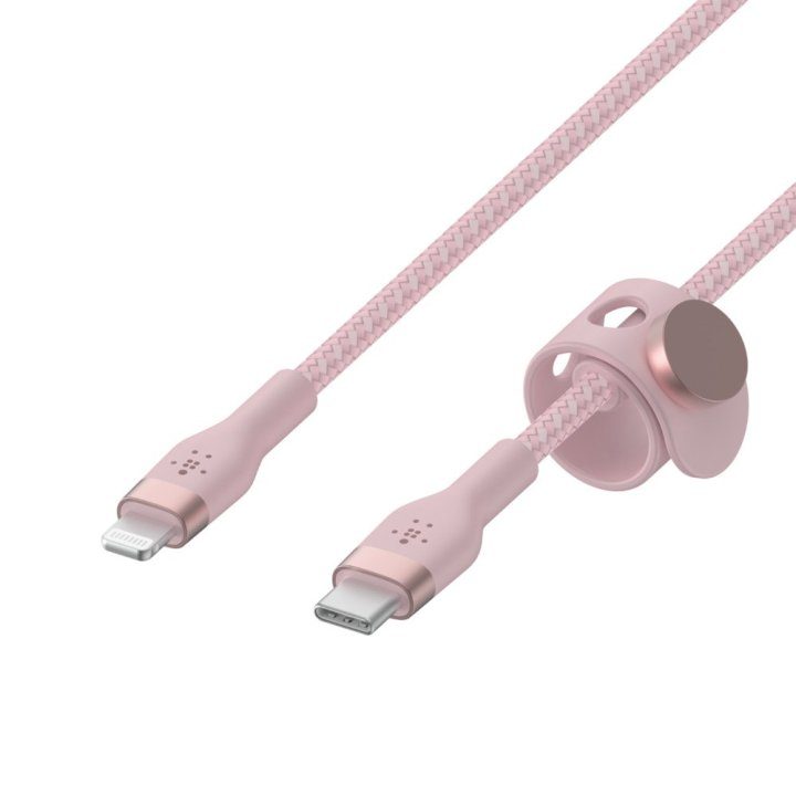 Cabo USB-C para Lightning Belkin 1m-macho-macho-rosa (CAA011DS1MPK)