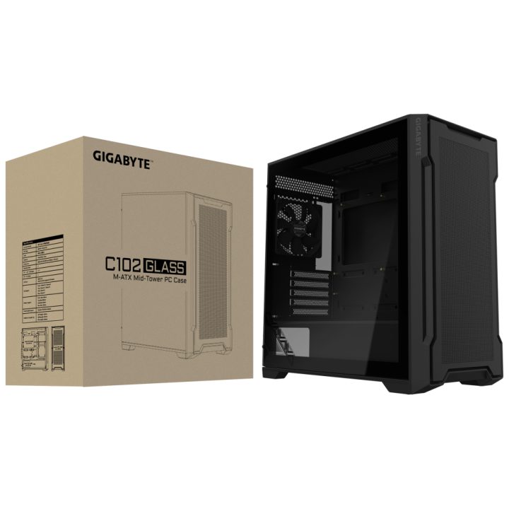 GIGABYTE C102 GLASS Mid-Tower Case Black