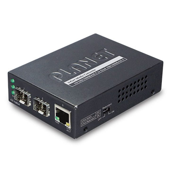 PLANET GT-1205A convertidor de medio 1000 Mbit/s Negro