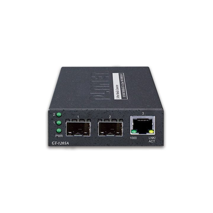 Conversor de meio PLANET GT-1205A 1000 Mbit/s Preto