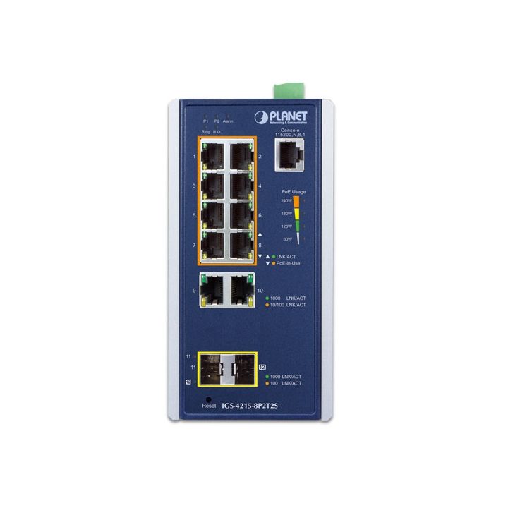 PLANET IGS-4215-8P2T2S Managed L2/L4 Gigabit Ethernet (10/100/1000)…