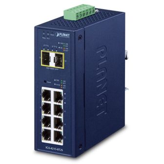 PLANET IP30 Industrial L2/L4 8-Port Managed L2/L4 Gigabit Ethernet…