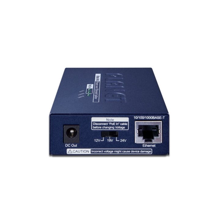 PLANET POE-172S divisor de rede Preto Alimentação sobre Ethernet (PoE)