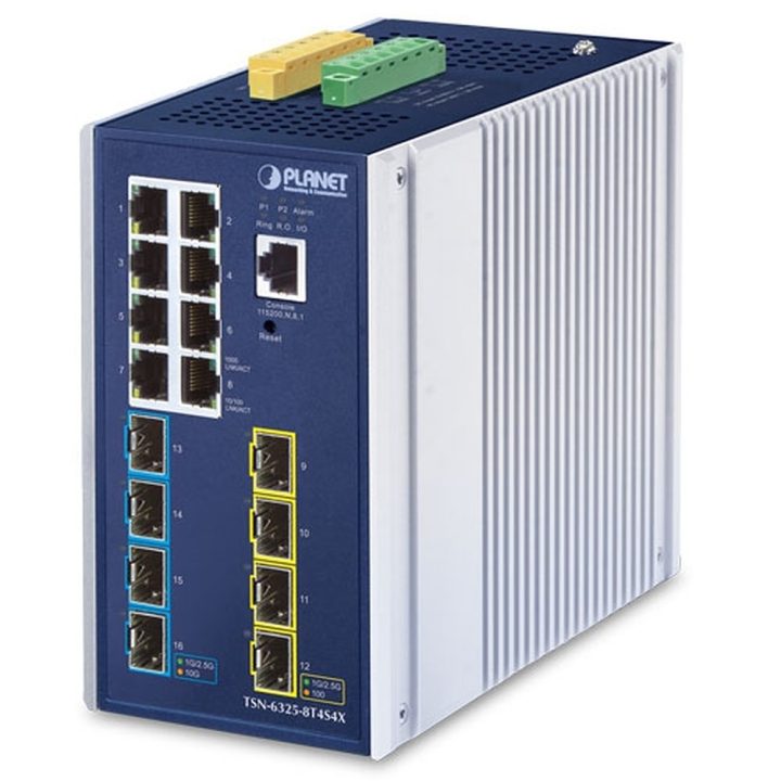 Planet TSN-6325-8T4S4X IP30 DIN-rail Industrial L3 8-Port…