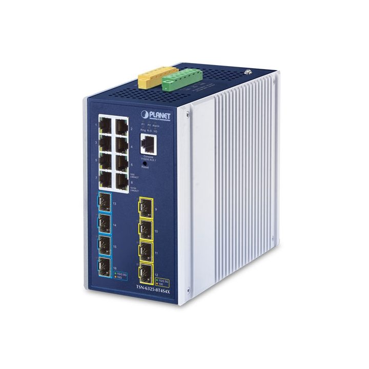 Planet TSN-6325-8T4S4X IP30 DIN-rail Industrial L3 8-Port…
