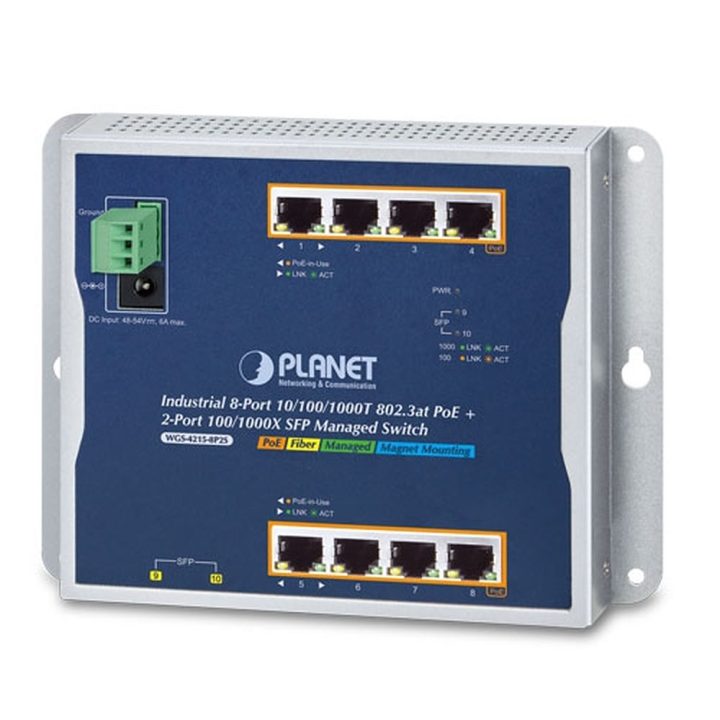 PLANET WGS-4215-8P2S Managed Gigabit Ethernet (10/100/1000) Power…