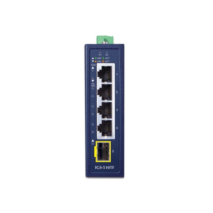 PLANET IGS-510TF switch não gerido Gigabit Ethernet (10/100/1000) Azul