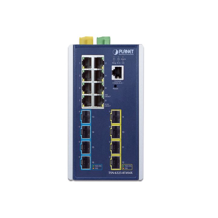 Planet TSN-6325-8T4S4X IP30 DIN-rail Industrial L3 8-Port…