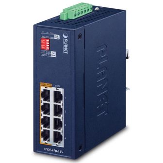Planet IPOE-470-12V 8-Port Gigabit PoE Industrial Ethernet Switch