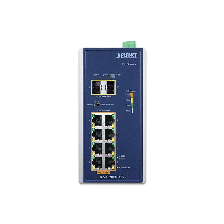 PLANET IP30 Ind 8-P 10/100/1000T Não gerido Gigabit Ethernet…
