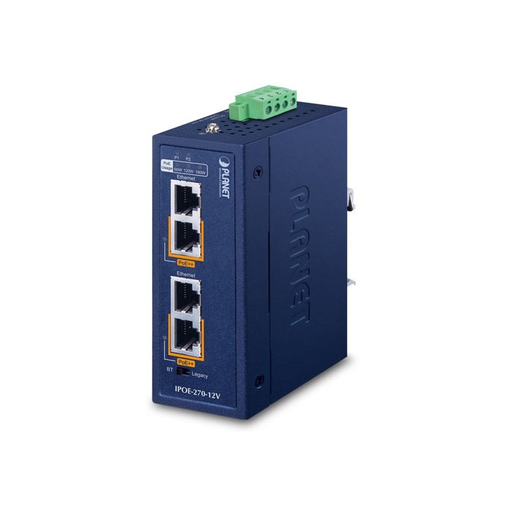 PLANET IPOE-270-12V Power over Ethernet (PoE) Switch Blue
