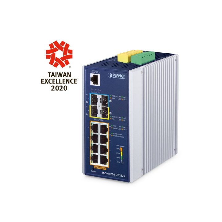 PLANET IP30 DIN-rail Industrial L3 8P Gerido Gigabit Ethernet…