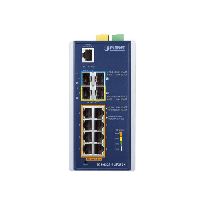 PLANET IP30 DIN-rail Industrial L3 8P Managed Gigabit Ethernet…